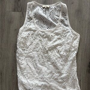 Papaya White Eyelet Tank Top